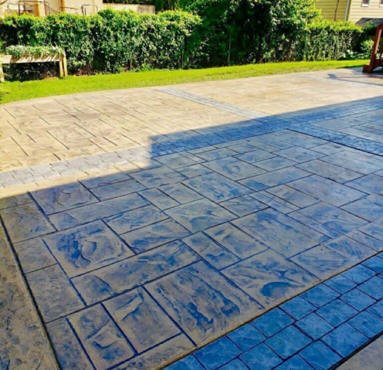 Stamped concrete patio